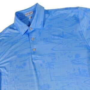 Peter Millar Lighthouse Tropical Alligator La Gorce CC Golf Polo Shirt Medium